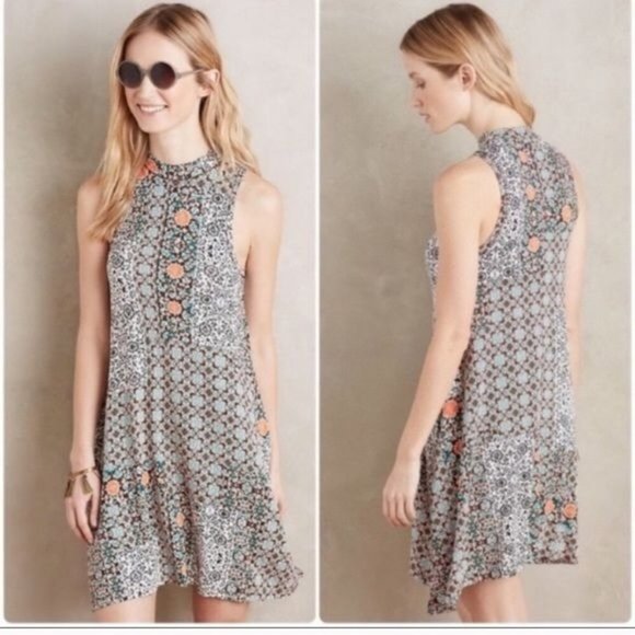 Maeve Dresses & Skirts - Maeve Anthropologie Lilt Large Sleeveless Midi Swing Dress Floral Boho Patchwork